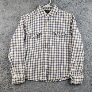 Abercrombie Fitch Button Shirt Mens Medium Blue Plaid Vintage Long Sleeve Oxford